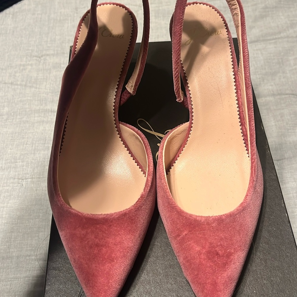 J. Crew Pink Velvet Heels